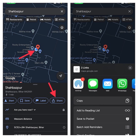 Share Location Google Maps Iphone How to Share Location on iPhone (2022) Beebom