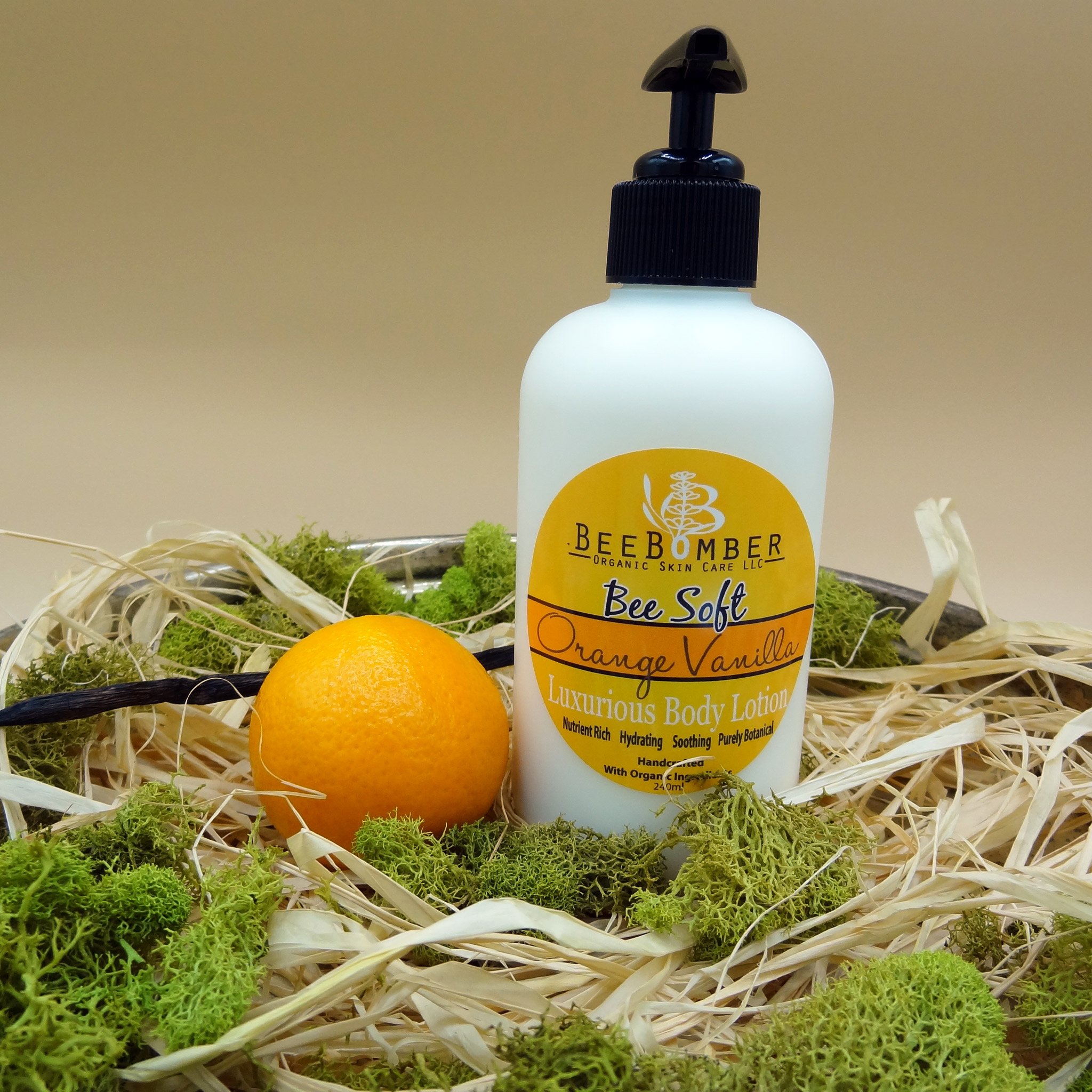 Orange Vanilla Hand & Body Lotion BeeBomber Organic Skin Care
