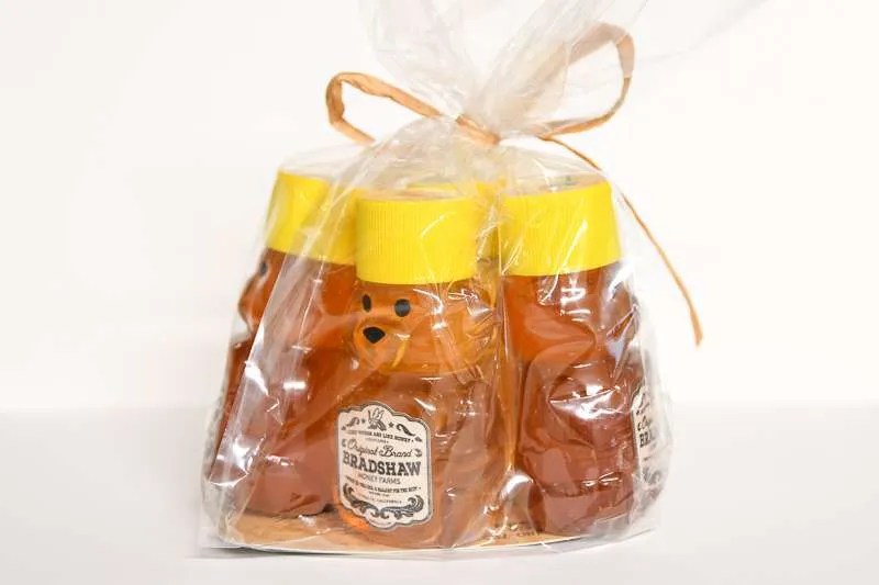 (4) Pack of Mini Honey Bears Bradshaw Honey Farms