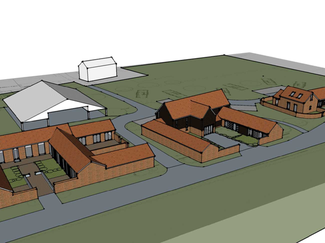 Holiday rental barn conversions, Suffolk Beech Architects Thorndon, Suffolk