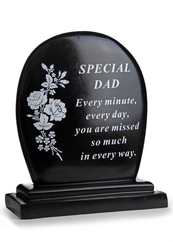 Grave Ornament Black Flower Plaque Dad Beechmount Garden Centre