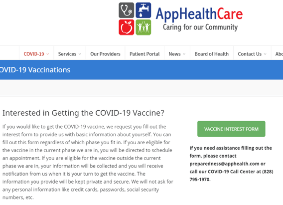 COVID19 Info/Links Avery County 1st Responder Vaccine (Latest Link 2