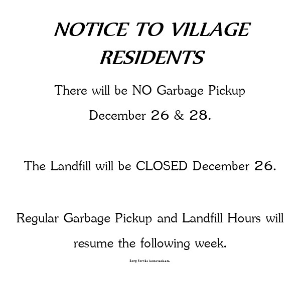 Christmas Garbage Pickup Beechy, Saskatchewan