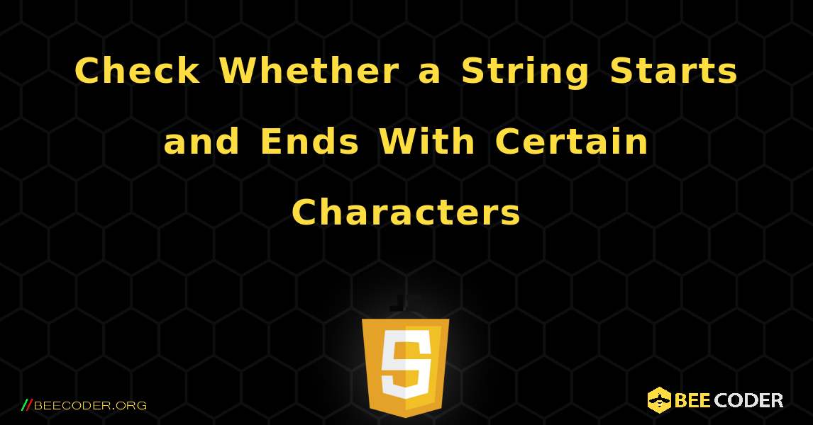 Check Whether a String Starts and Ends With Certain Characters