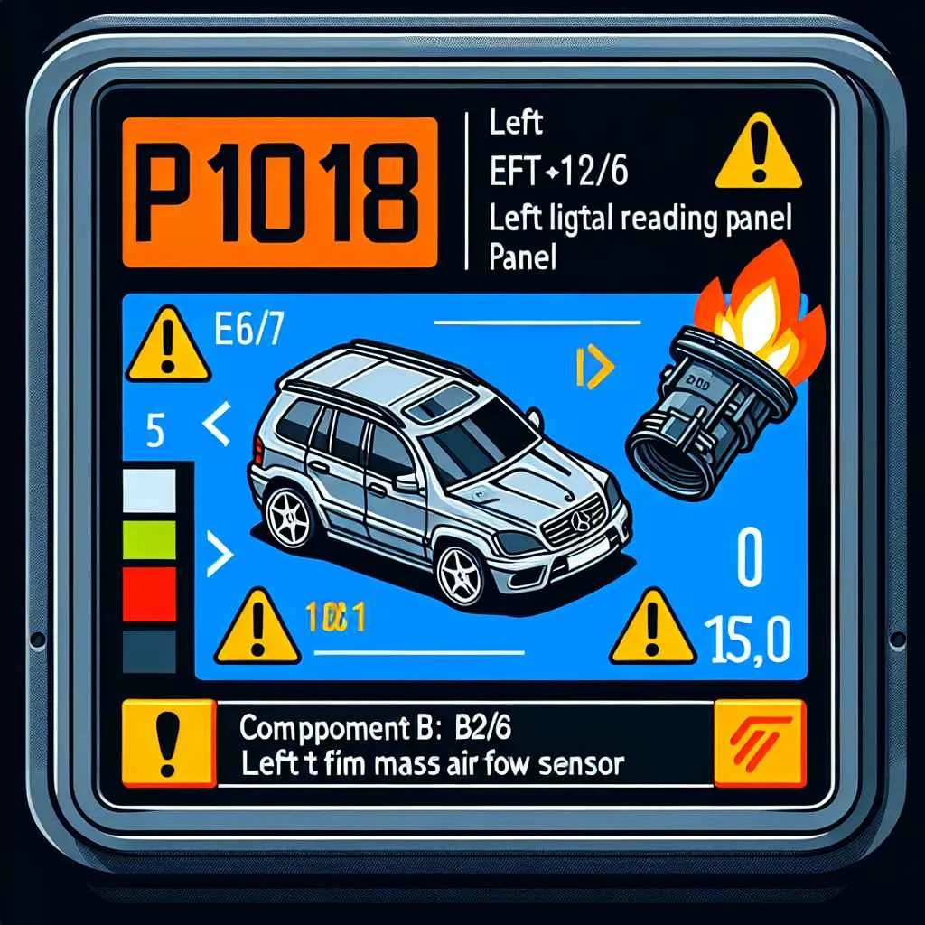 P1018 Mercedes Component B2/6 (Left hot film mass air flow sensor) has