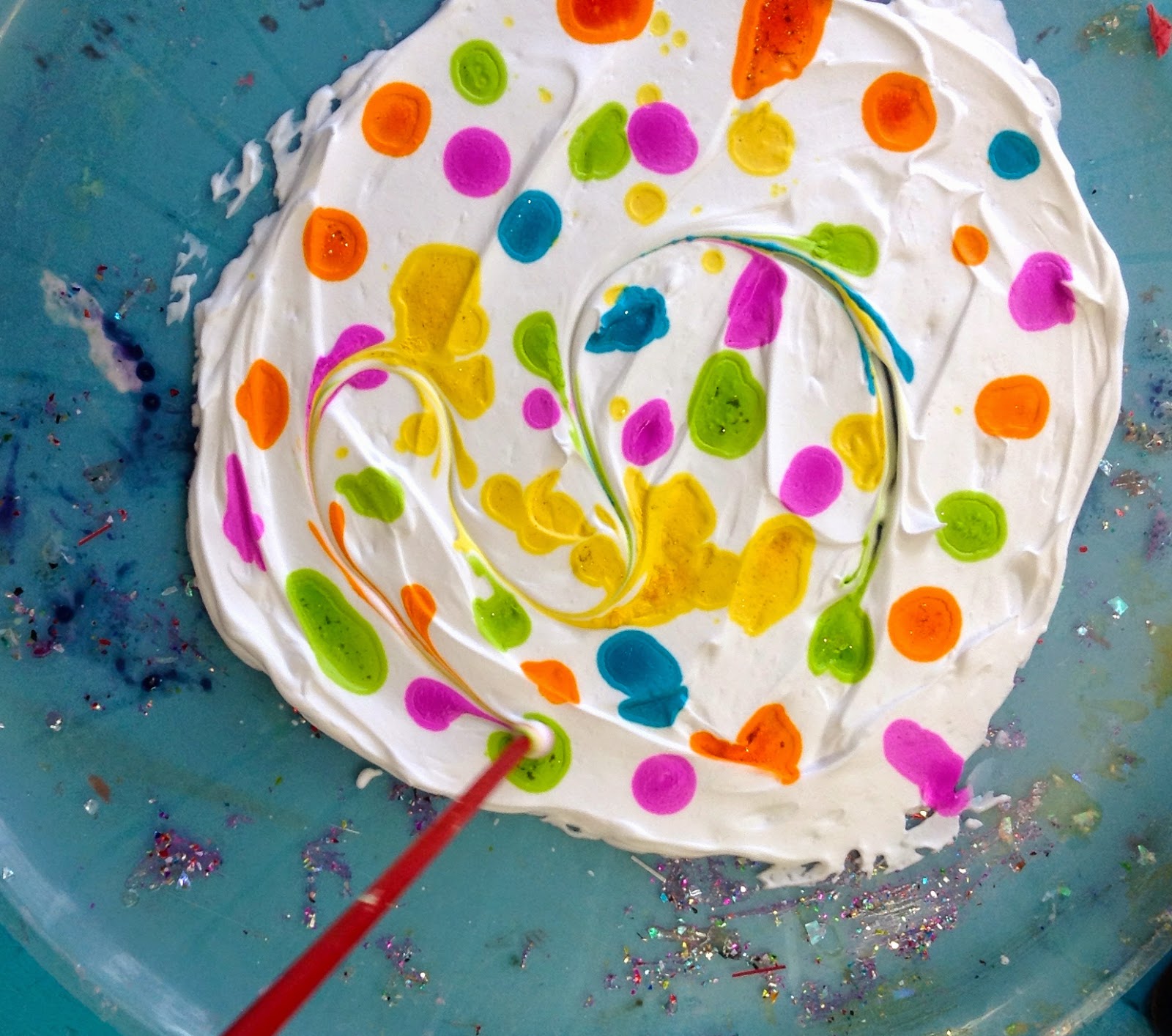 Marbling with shaving cream Beehive Art Studio