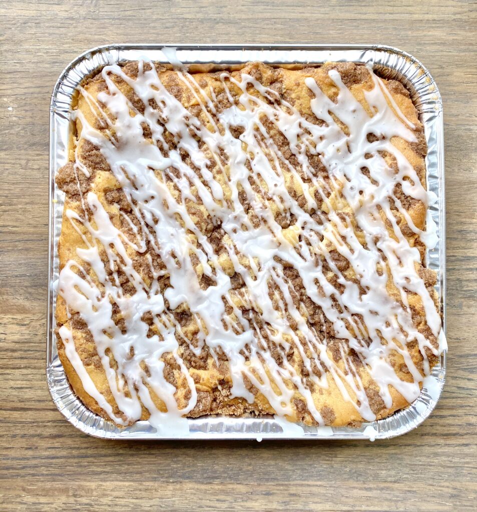 Cinnamon Streusel Coffee Cake 8x8 pan Beehive Bread Co