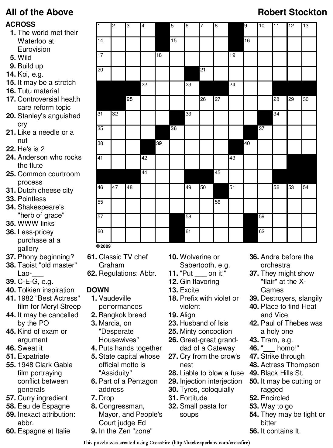 Beekeeper Crosswords