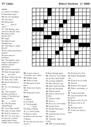 Crossword Puzzle #49: \"TV Gduie\" | Beekeeper Crosswords