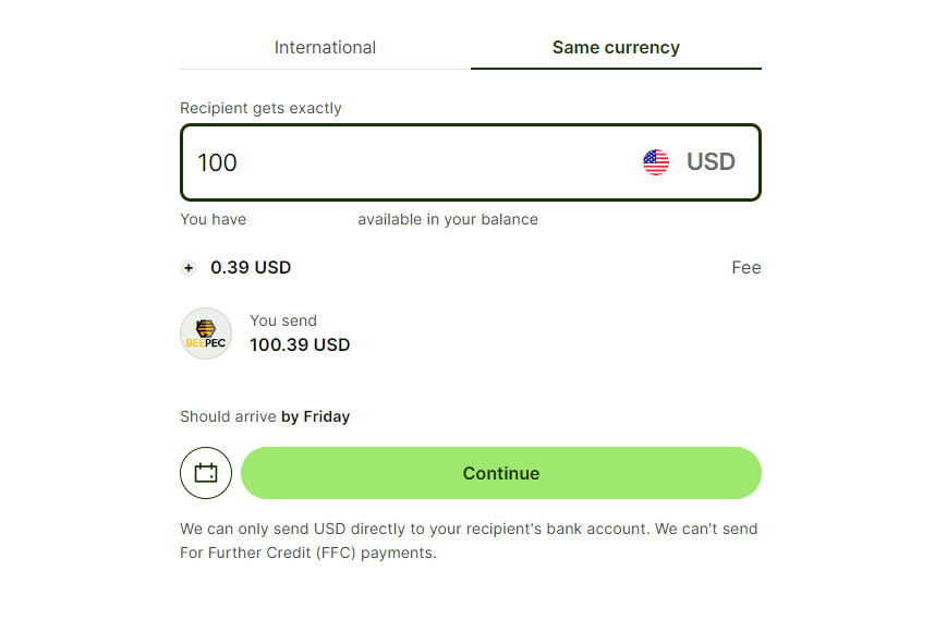 Wise payment method for BEEPEC with the most optimal fee → BEEPEC