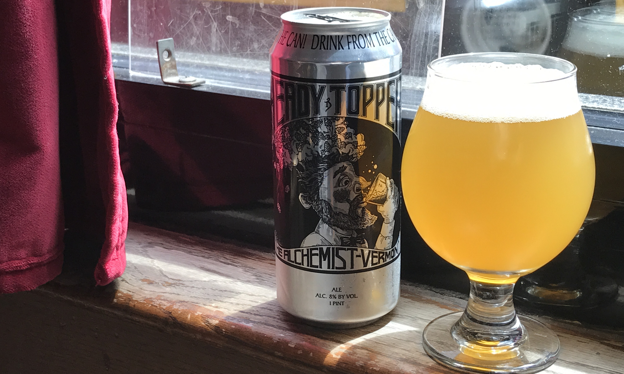 Hermit Thrush Brewery Gin Barrel Saison Beers on Windowsills