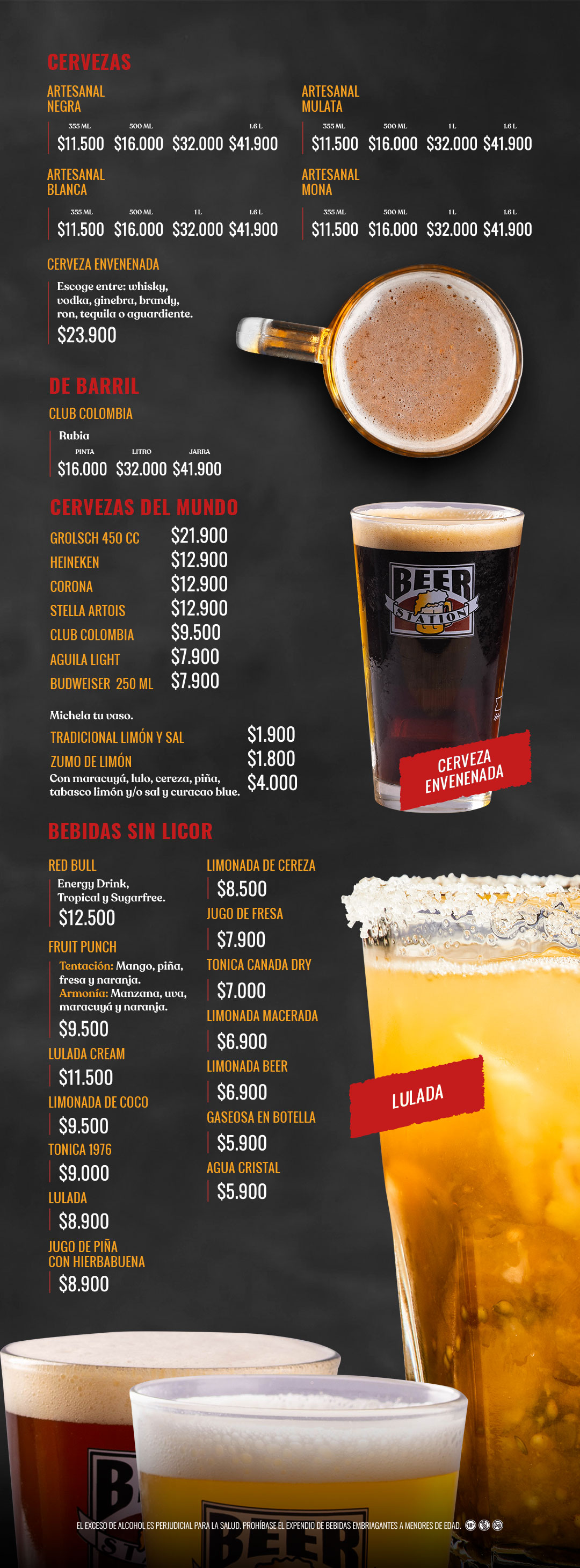 Menú Beer Station