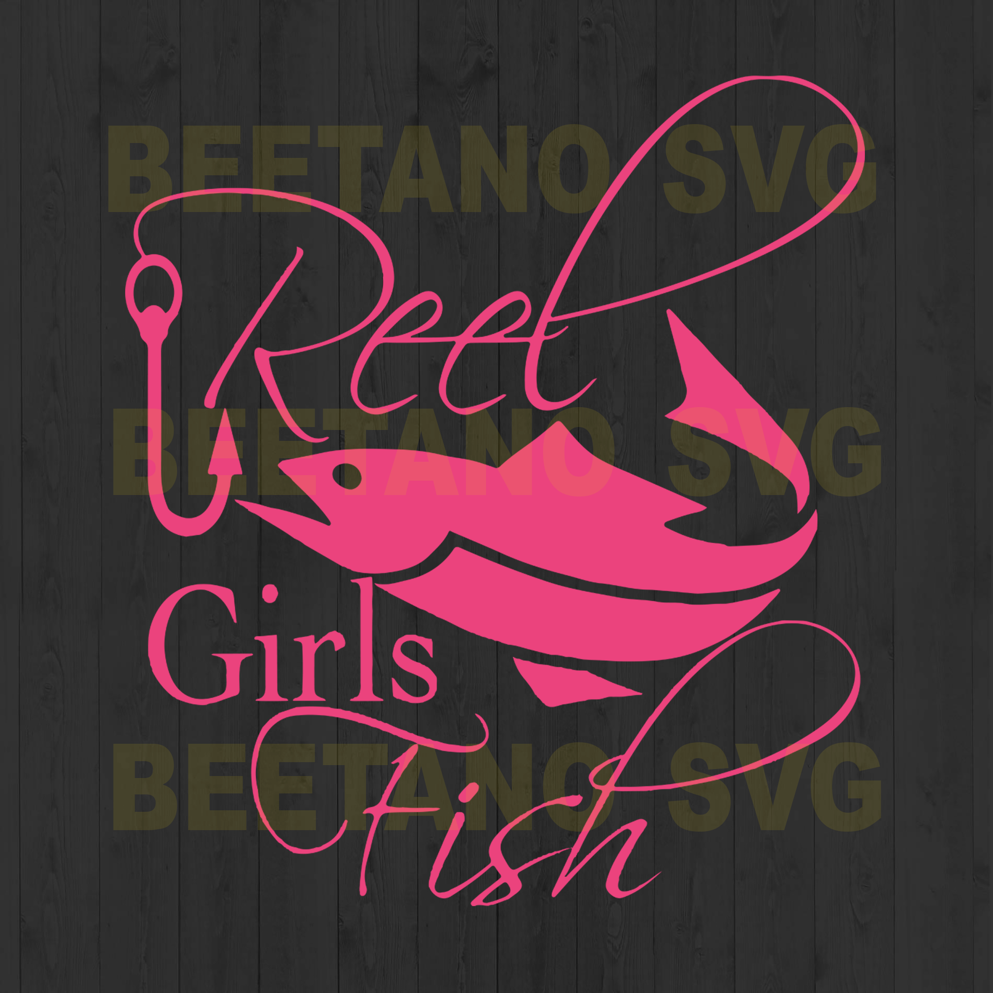 Reel girl fish Cutting Files For Cricut, SVG, DXF, EPS, PNG Instant