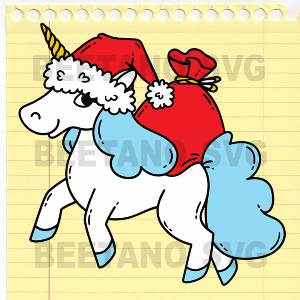 Christmas Unicorn svg, Santa Unicorn SVG