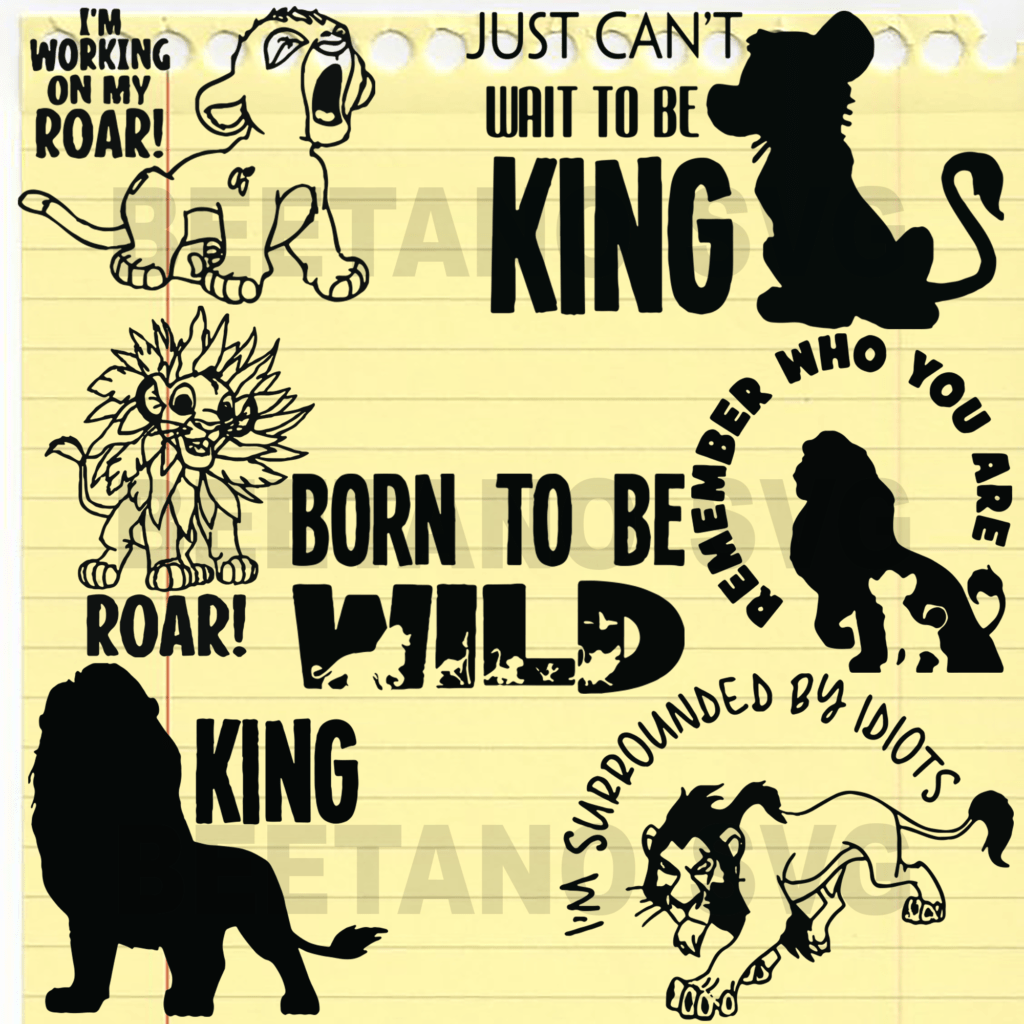 Lion King Svg Bundle, Lion King Cutting Files For Cricut, SVG, DXF, EPS
