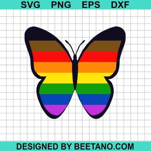 Rainbow Butterfly SVG, Lgbt Gay Butterfly SVG, Pride SVG