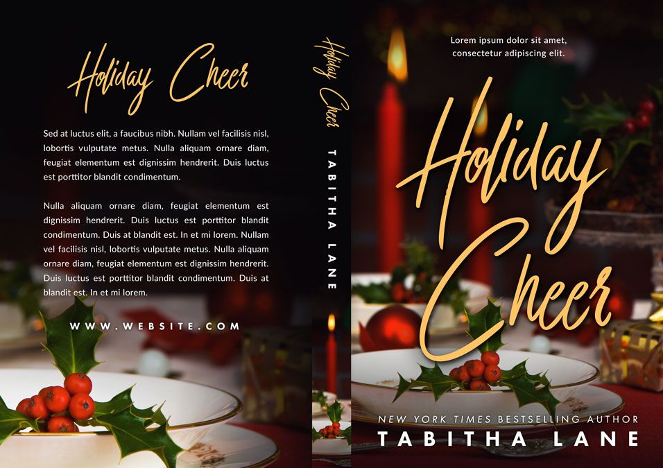 Holiday Cheer Christmas Premade Book Cover For Sale Beetiful Book