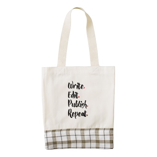 Write. Edit. Publish. Repeat. Tote Bag (black design) Beetiful Things