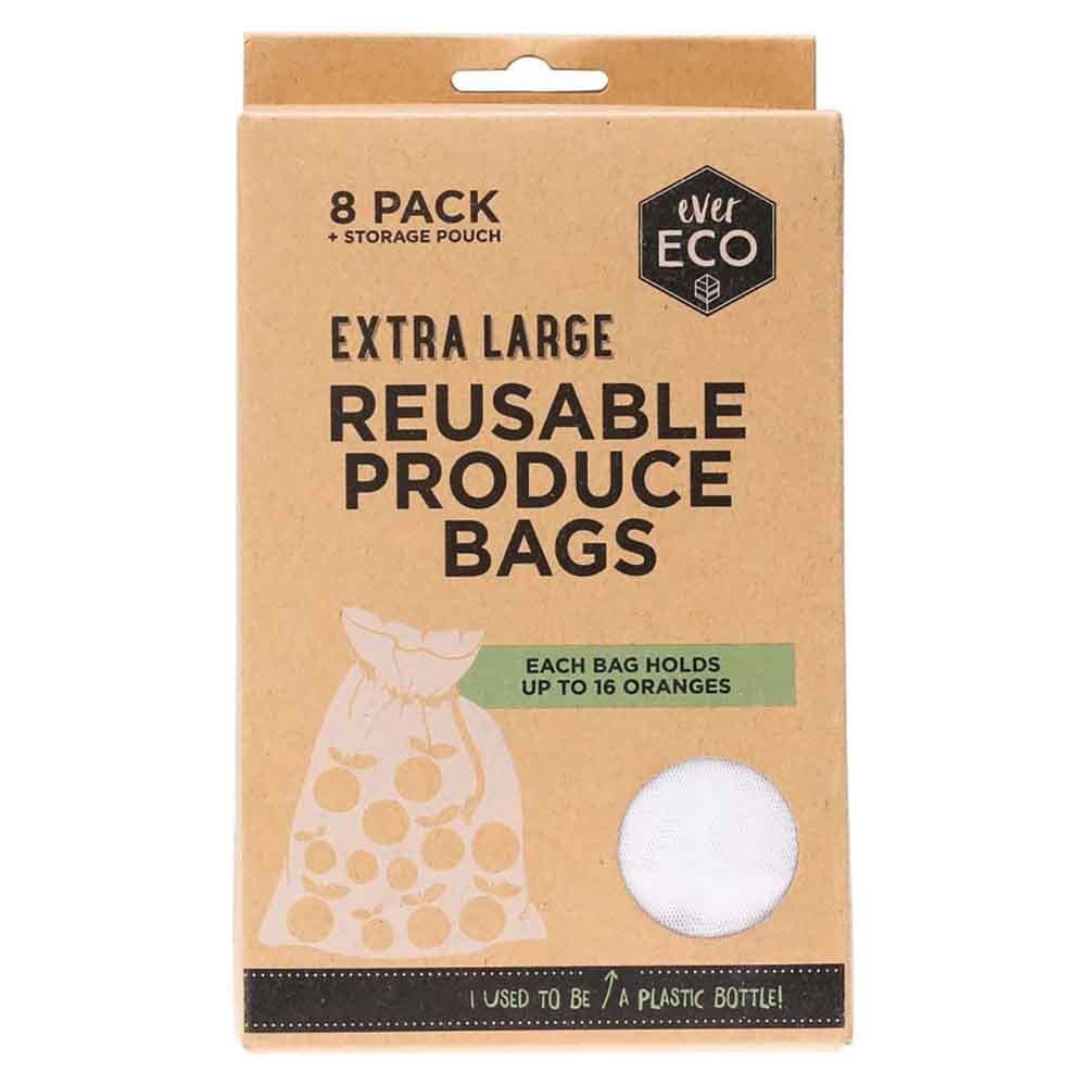 Reusable Produce Bags 8 Pack + Storage Pouch Beeutiful