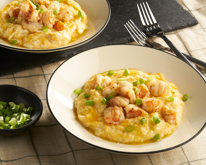 Shrimp & Cheddar Cauliflower Grits Birdseye