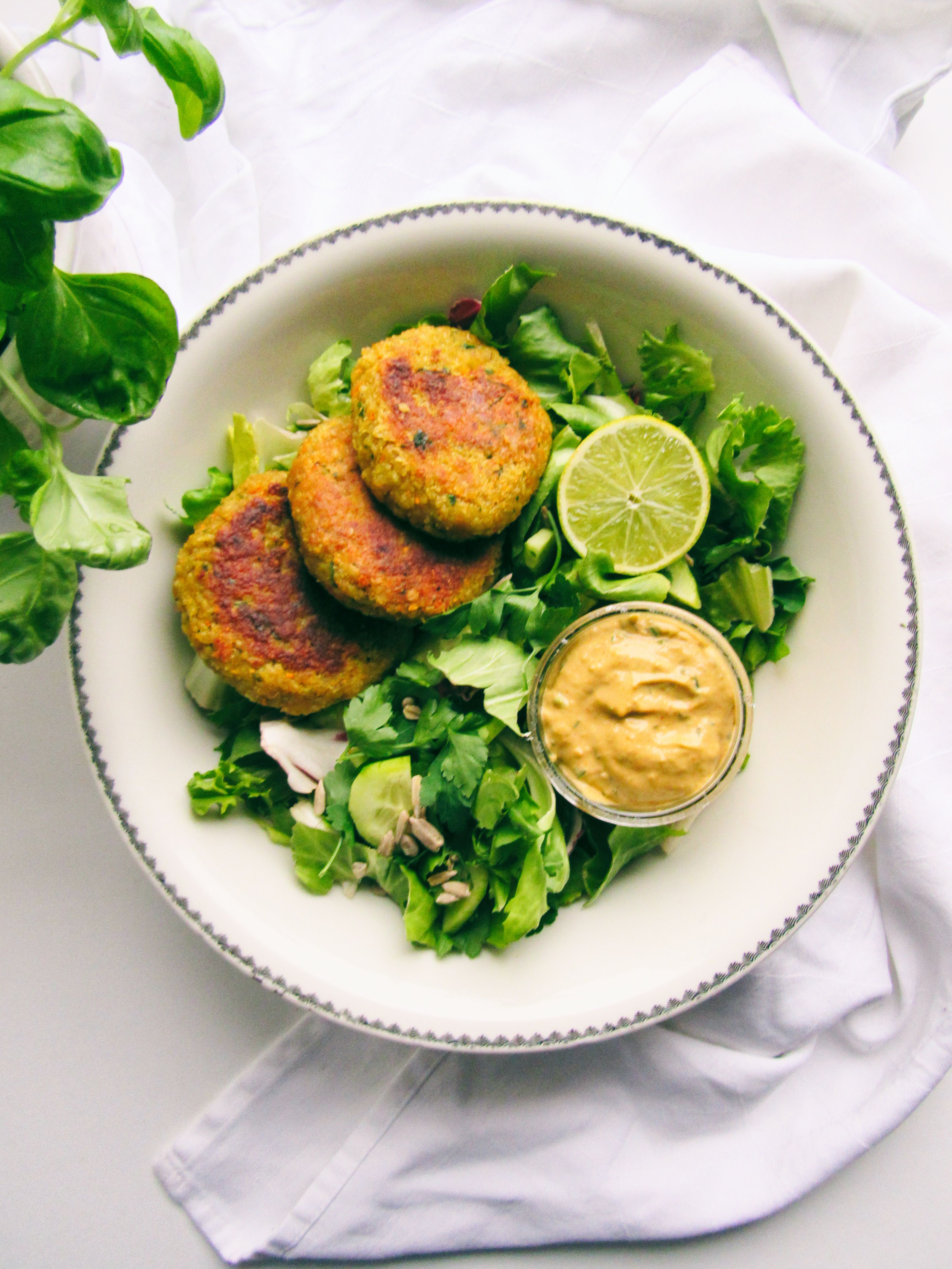 ChickpeaCouscous Patties with Avocado Mayo beferox