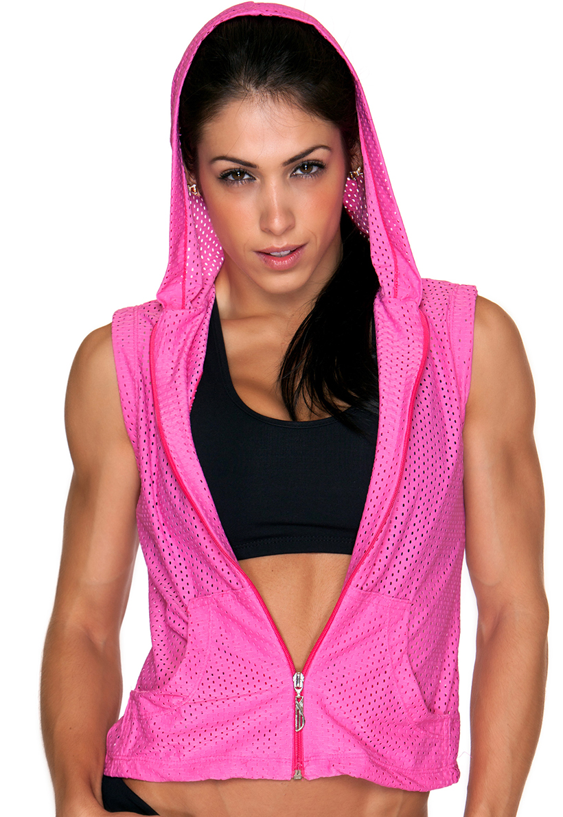LF Mesh Sleeveless Hoodie Pink Be Fit Apparel