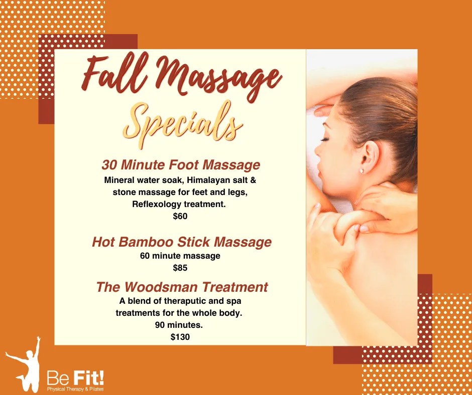 Fall Massage Specials Physical Therapy in Downers Grove Be Fit