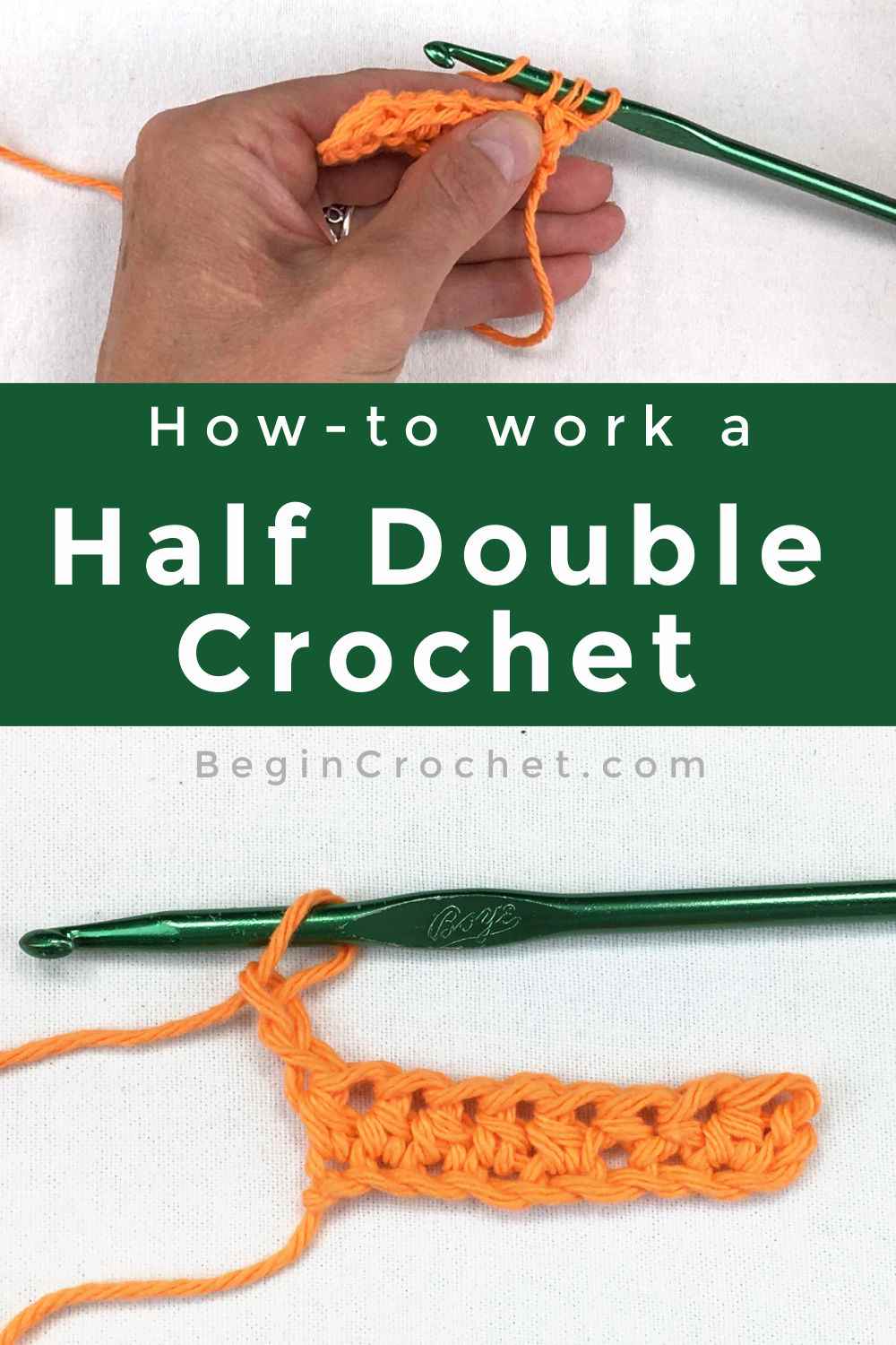 How to do a Half Double Crochet Stitch (hdc) Begin Crochet