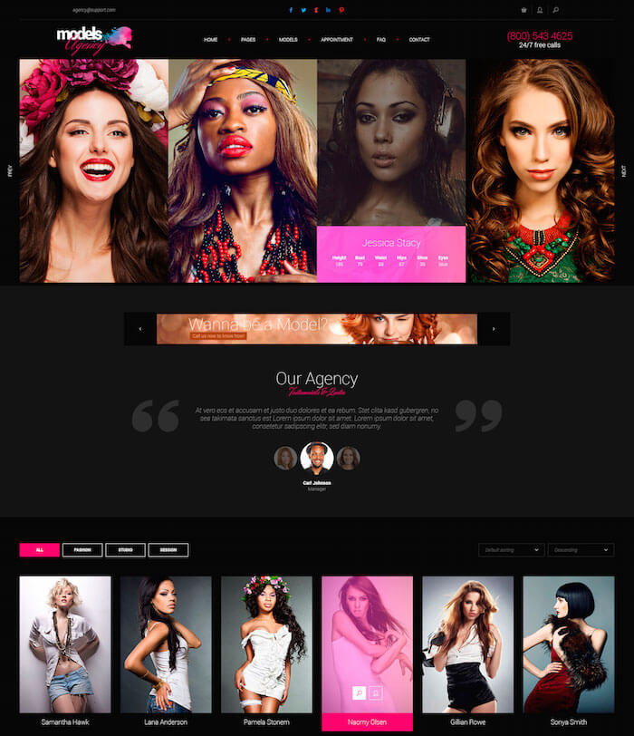 17 Best Model Agency WordPress Themes 2023 Begindot