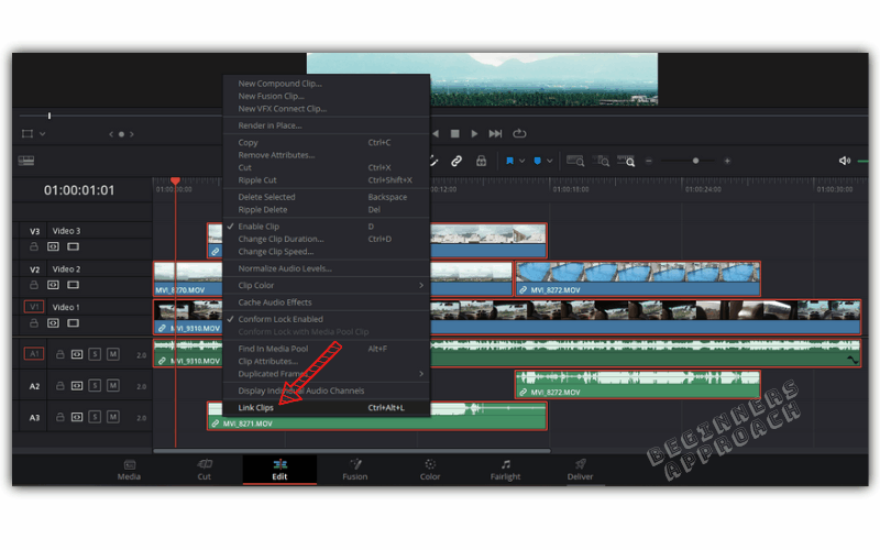DaVinci Resolve Link Audio And Video Clip (3 Steps!) 2024