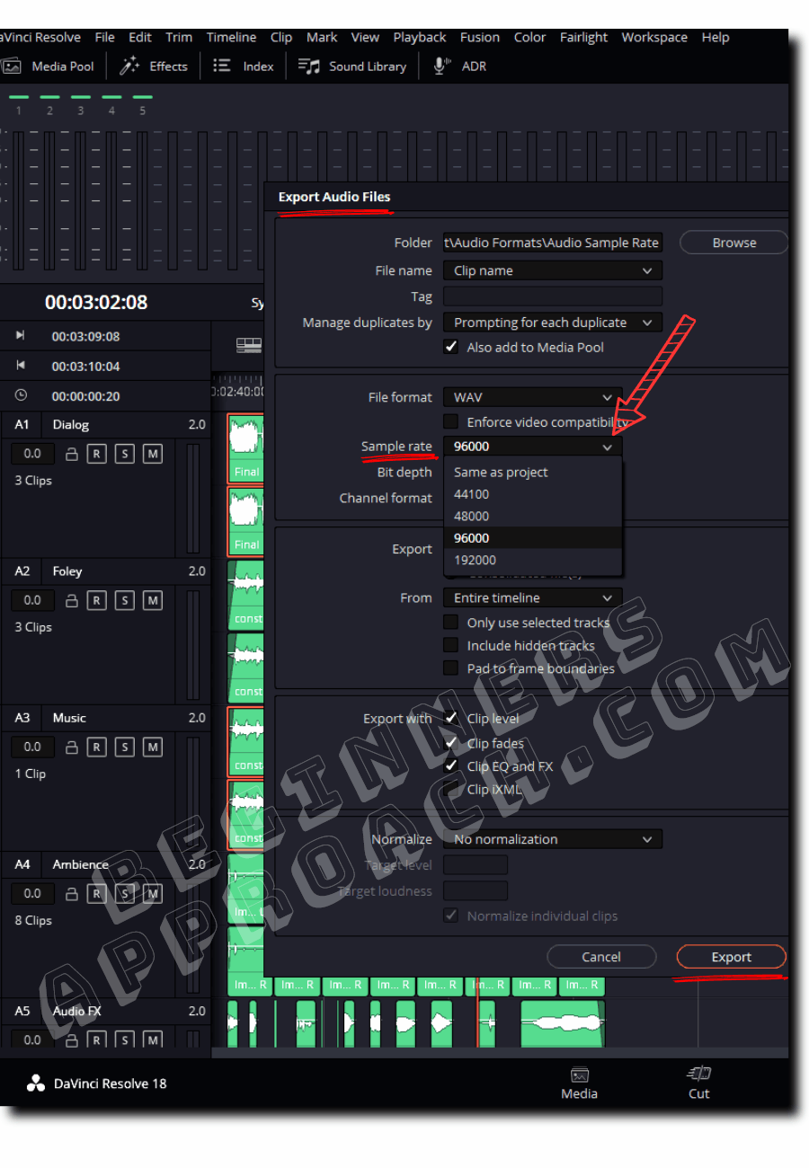 DaVinci Resolve Change Sample Rate (Audio Bitrate! 2024)