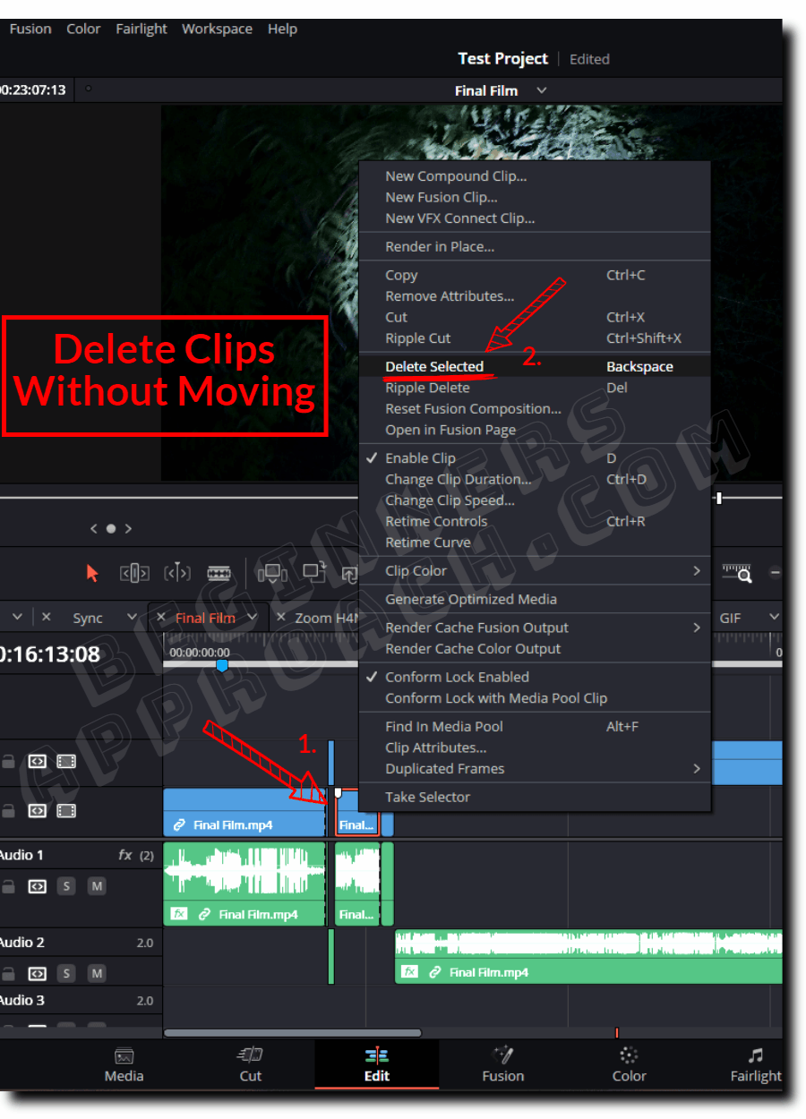 DaVinci Resolve Delete Clips & Gaps (+ FIX Issues 2024!)