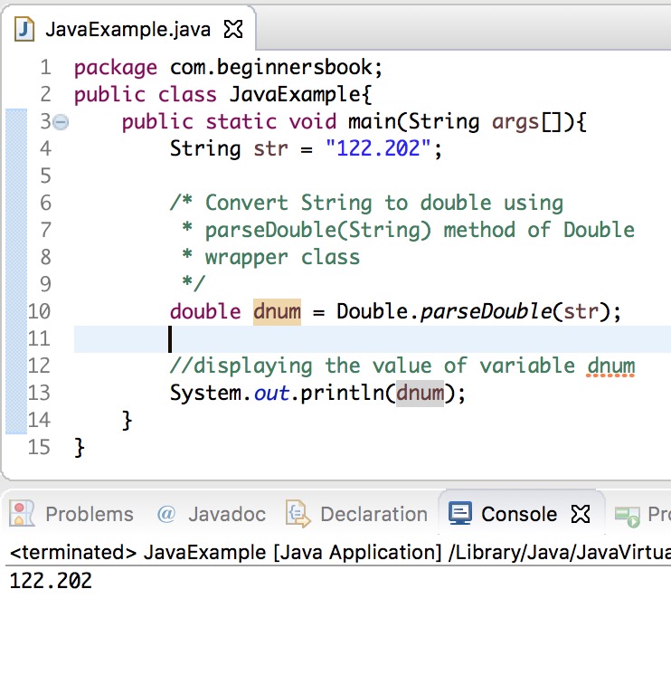 Java Convert String to Double examples