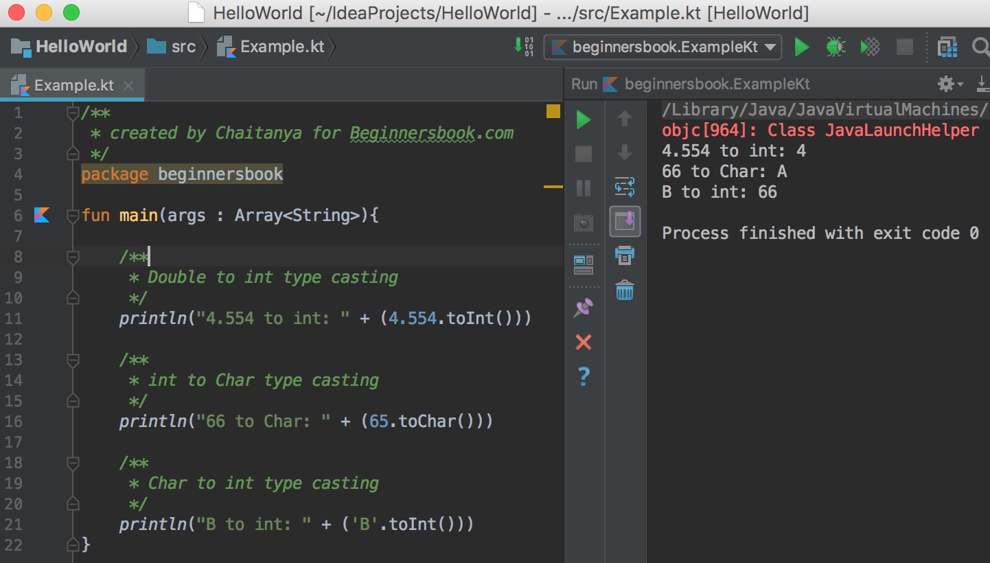 Kotlin Type Casting with examples