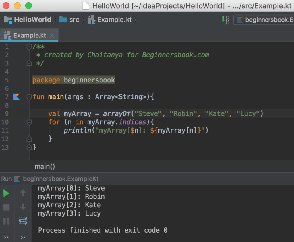 Kotlin for Loop with examples