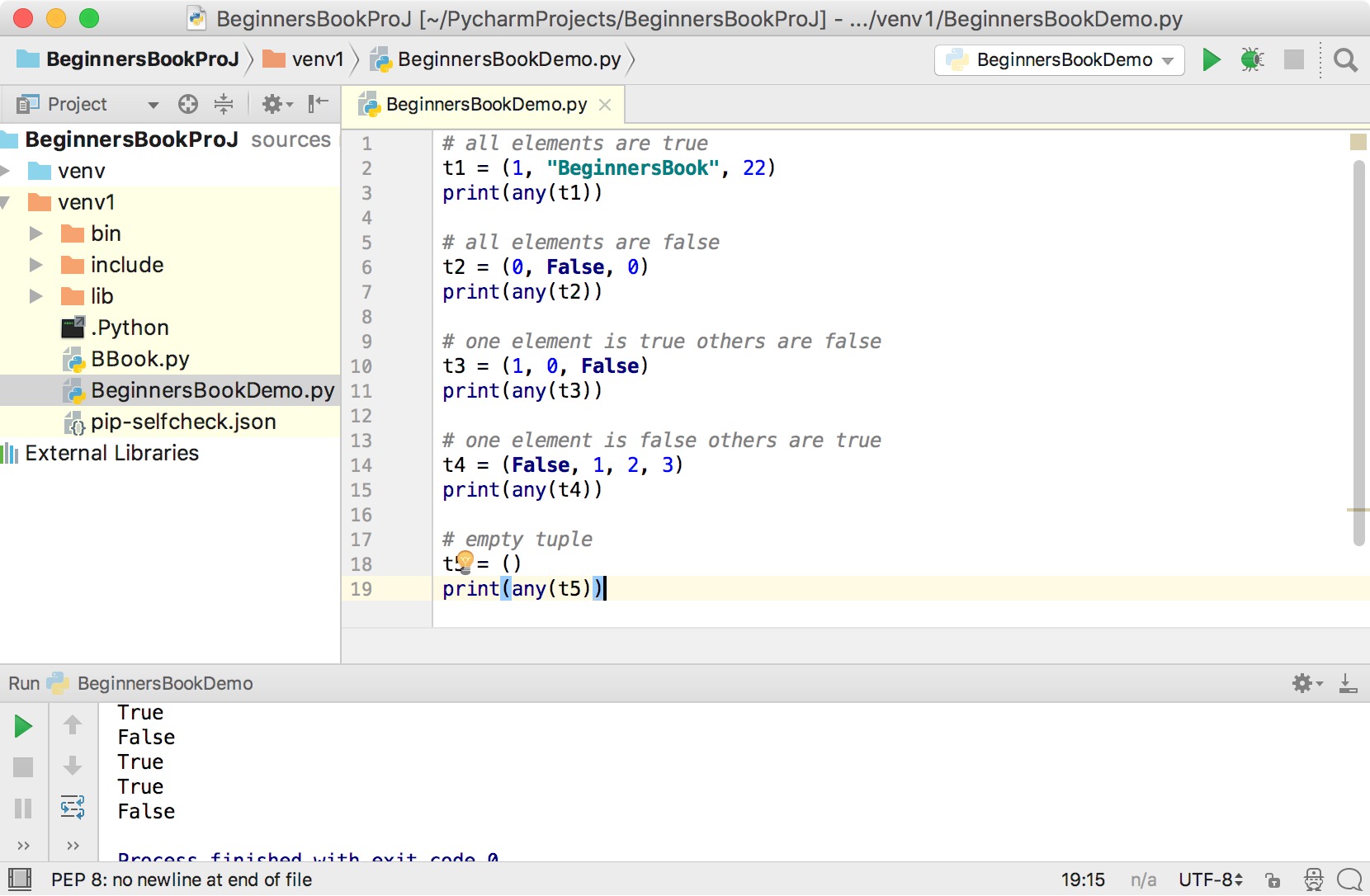 Python any() Function with examples