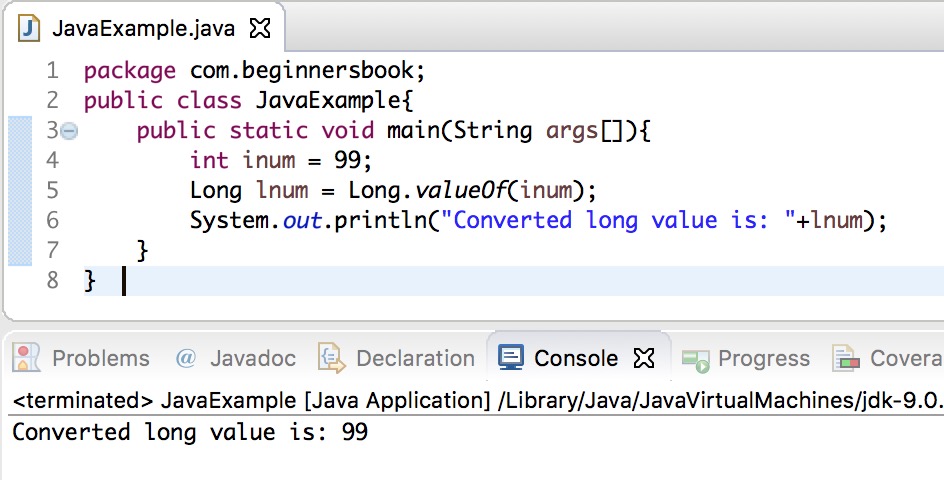 Java Convert int to long with examples