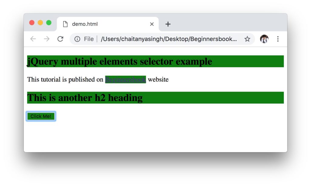 jQuery Multiple Elements Selector