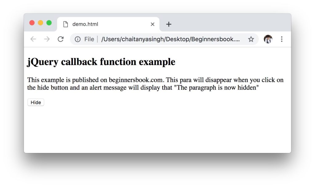 jQuery Callback Function