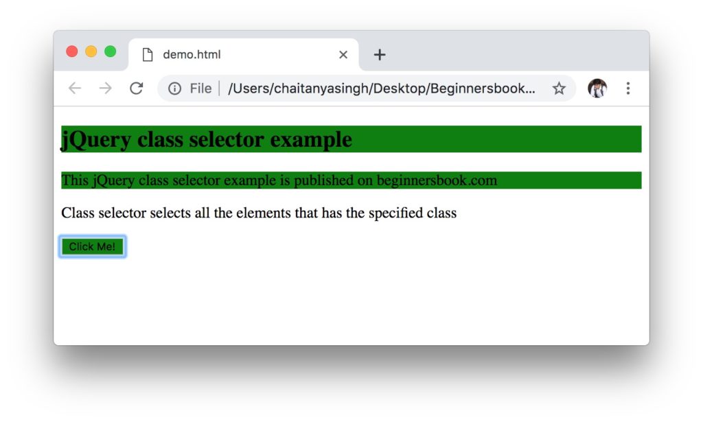jQuery Class Selector