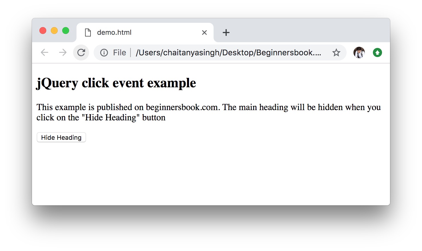 jQuery click() Method