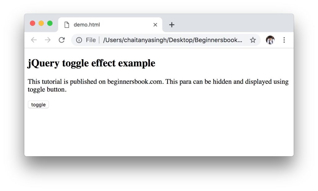 jQuery toggle() Effect