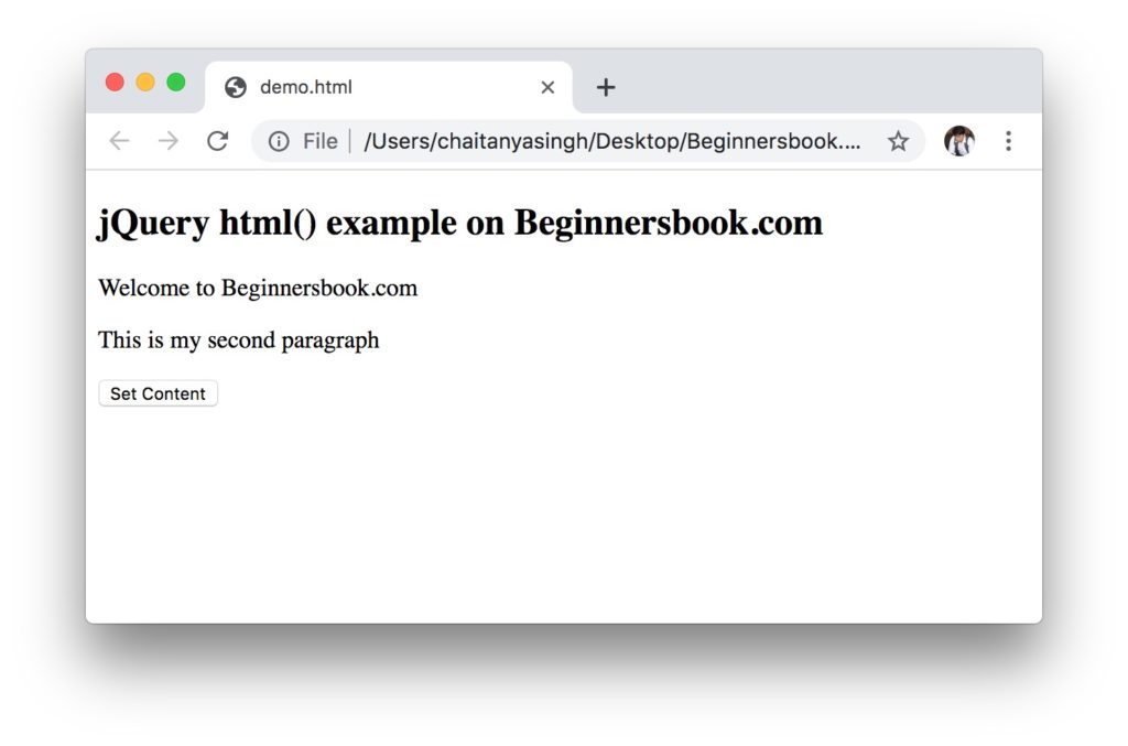 jQuery html() method