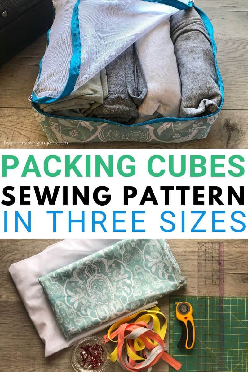 Packing Cubes Pattern with 3 Sizes (Shower Curtain Upcycle