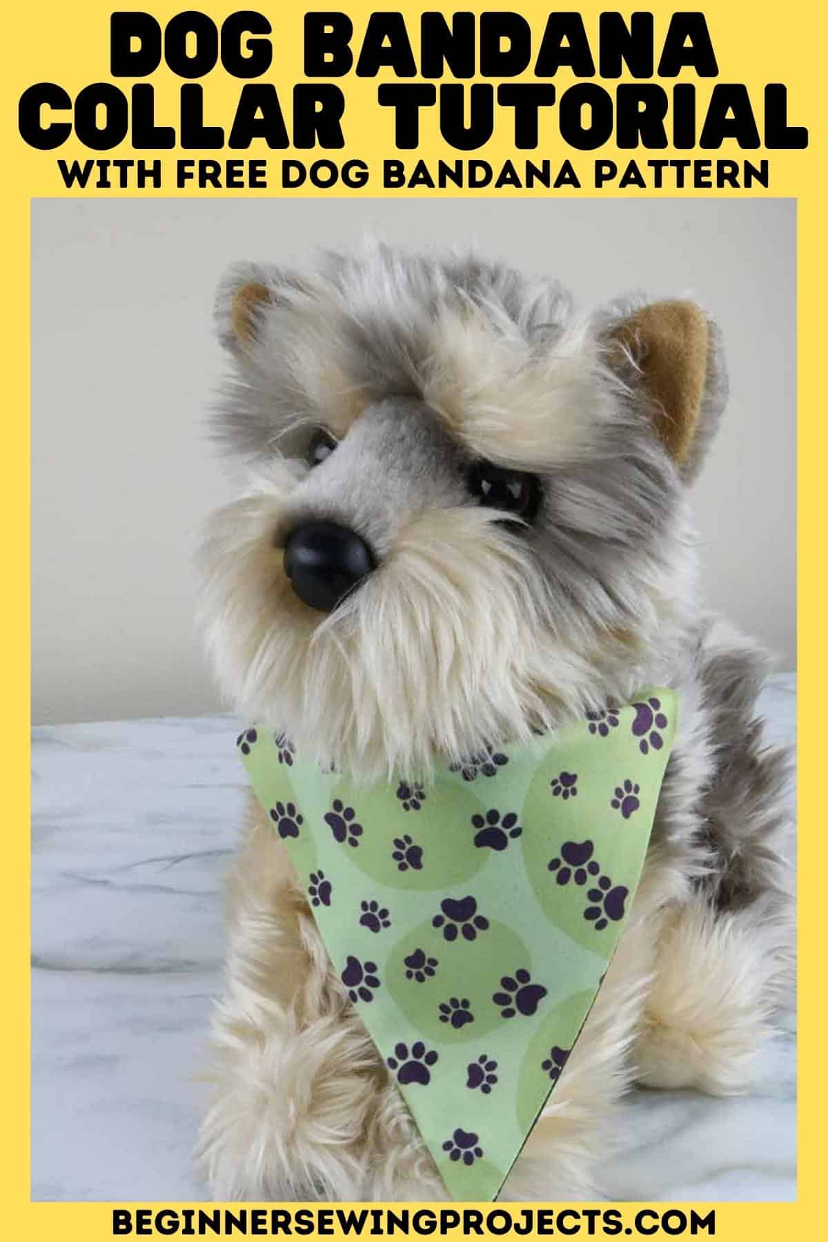 Dog Bandana Collar Tutorial with Free Dog Bandana Pattern Beginner