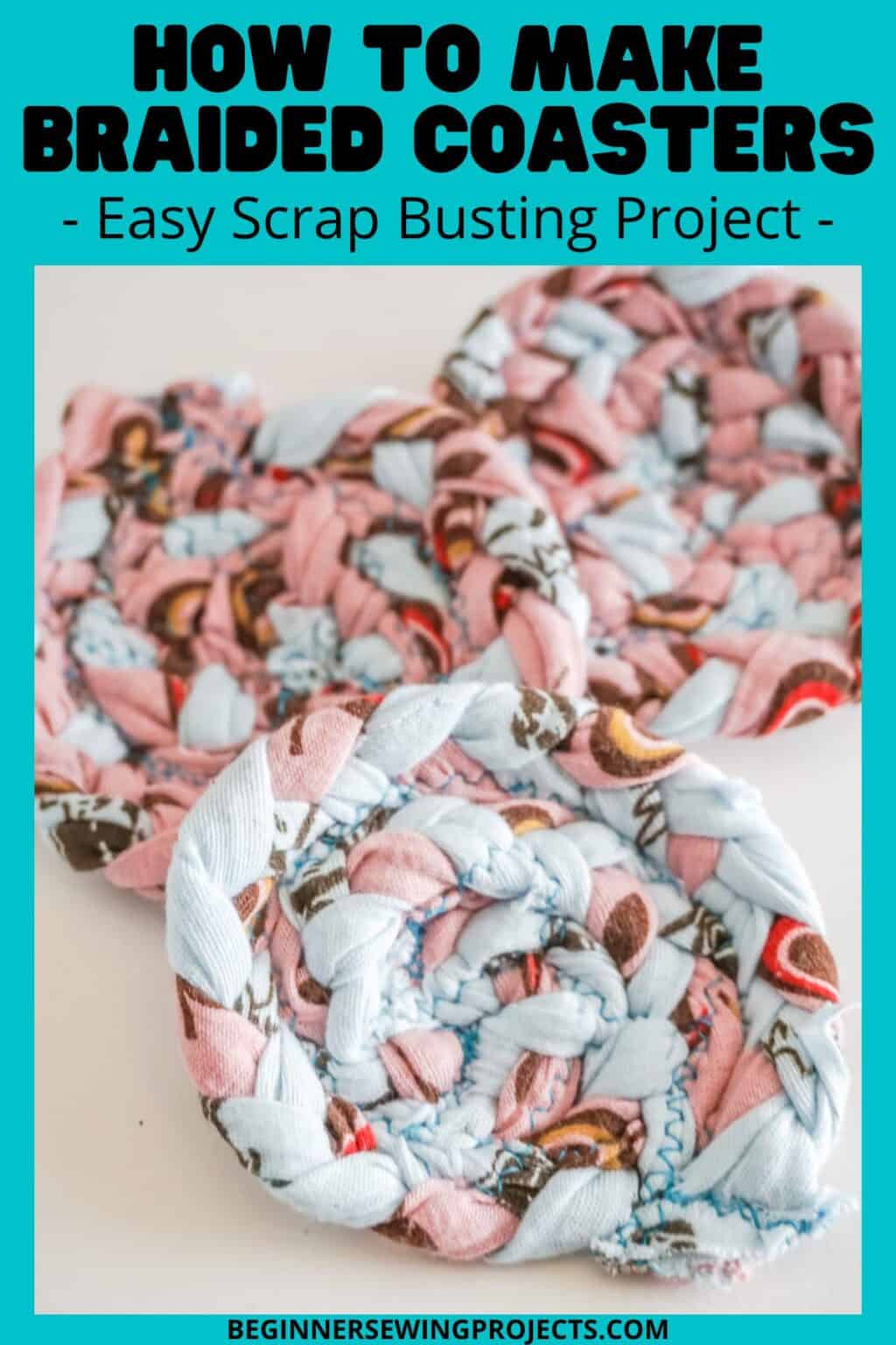 How To Make Braided Coasters Easy Scrap Fabric Busting Project