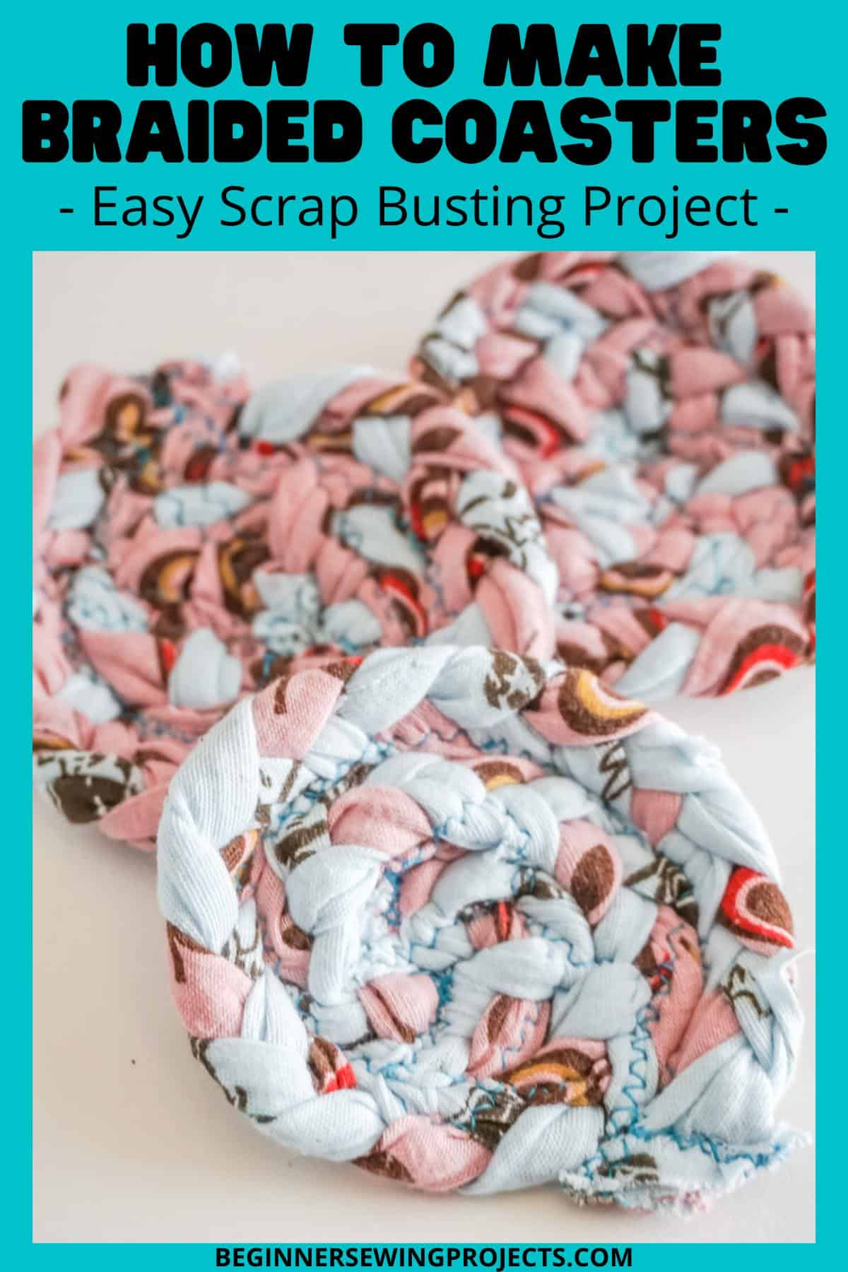 How To Make Braided Coasters Easy Scrap Fabric Busting Project