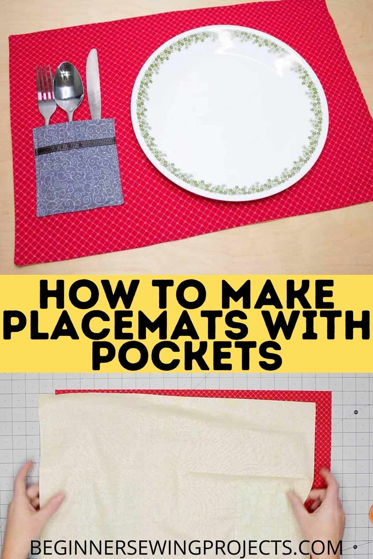 How To Make Placemats With Pockets Beginner Sewing Projects