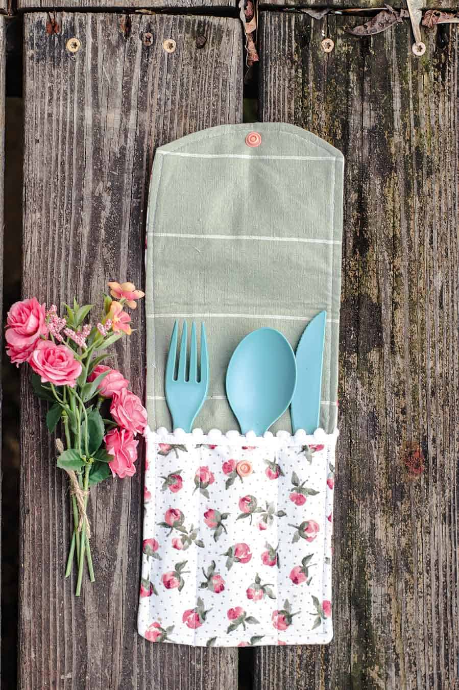 How To Make A Travel Cutlery Case Beginner Sewing Projects