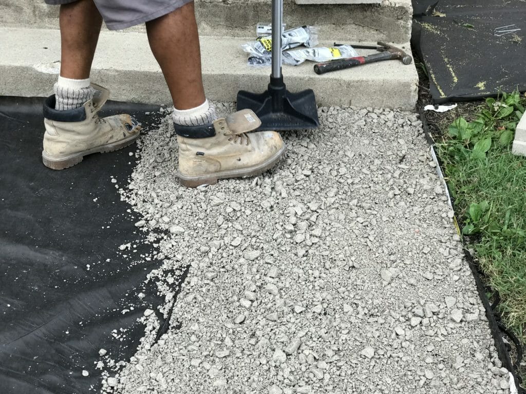 DIY How To Install Pavers Over Old Concrete Beginning in the Middle